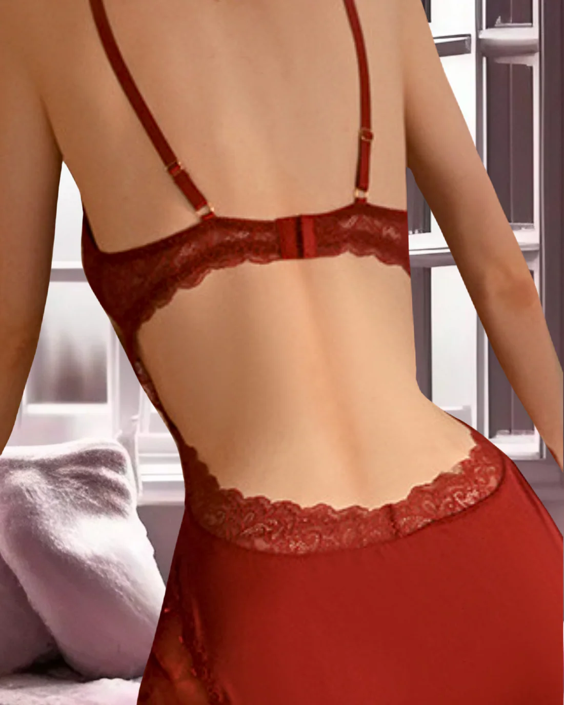 SENCIA LULU &amp; SKY Red NightGown Set